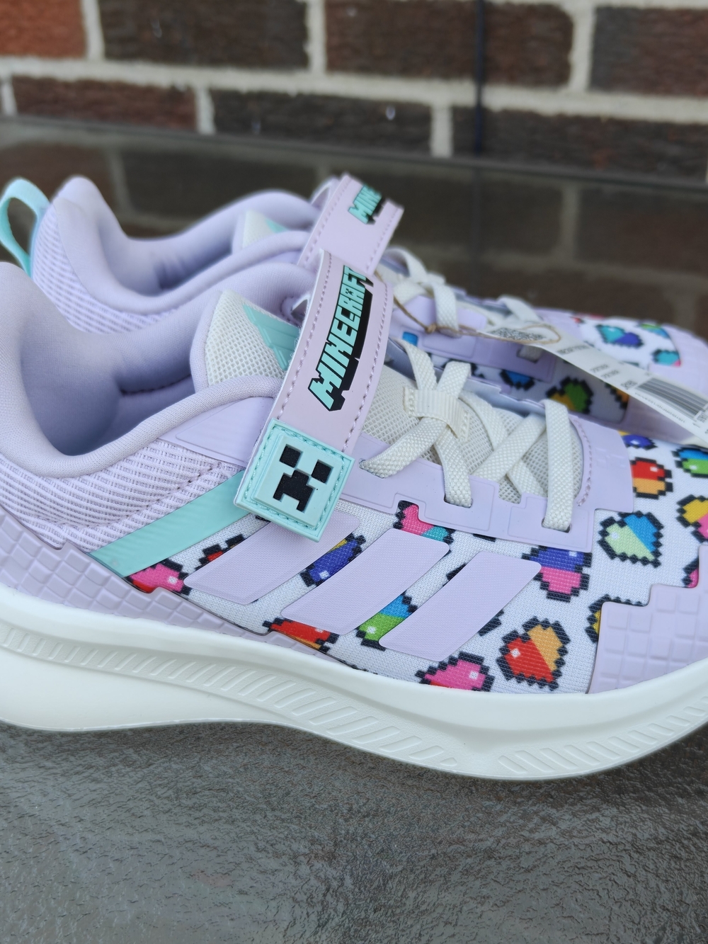 NEW Adidas Minecraft Fortarun 4.0 Youth Childrens Size 1.5 Sneakers Shoes